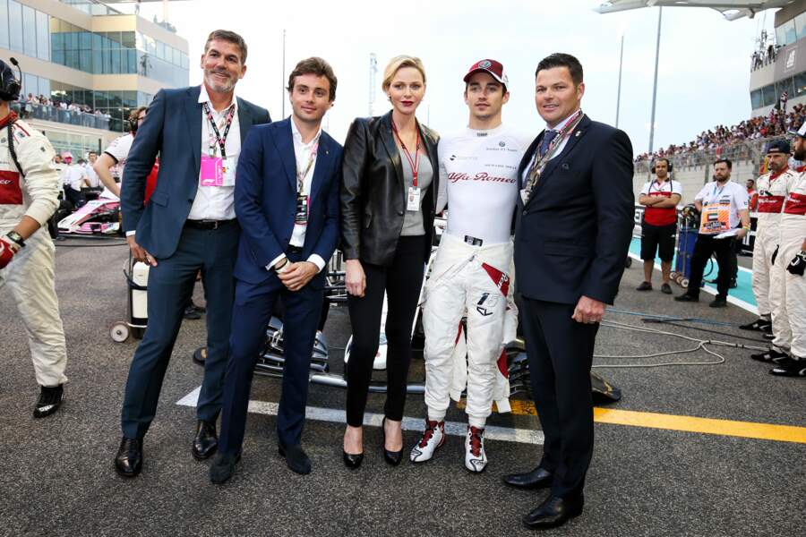Charlène de Monaco et son frère Sean Wittstock au Grand Prix de F1 d'Abu Dhabi, le 25 novembre 2018