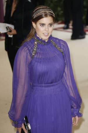 La princesse Beatrice d'York Met Gala en mai 2018 en robe Alberta Ferreti