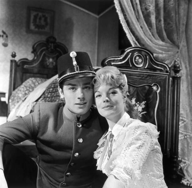 Alain Delon et Romy Schneider sur le tournage du film "Christine" en 1958