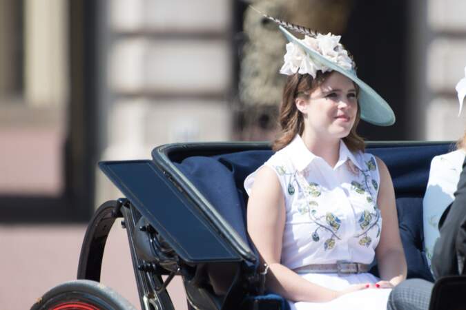 La princesse Eugenie d'York arrive à la parade "Trooping The Colour" à Londres le 17 juin 2017