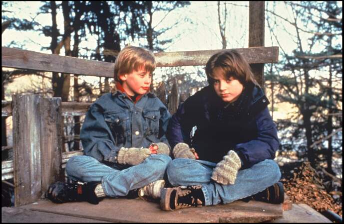 Macaulay Culkin avec Elijah Wood sur le tournage du film "Le bon fils" (1993)