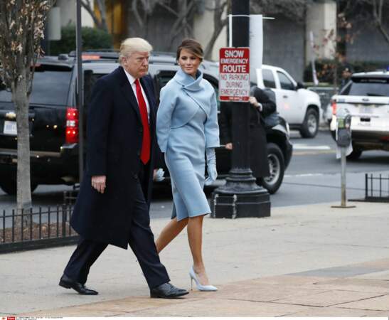 Donald Trump et sa femme Mélania se dirigent vers la Maison blanche