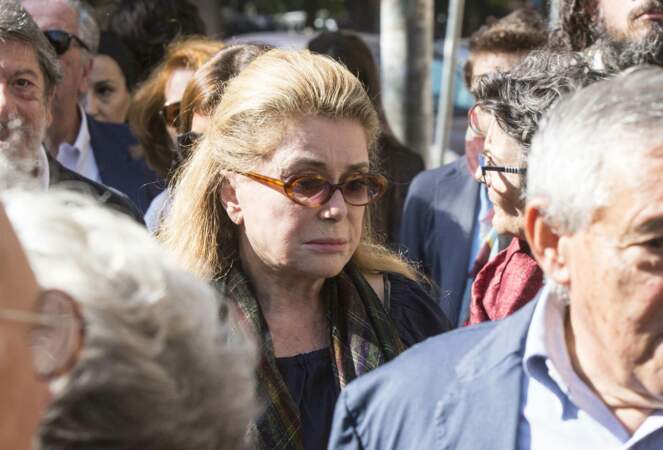 Catherine Deneuve assistait ce samedi 13 octobre à l'enterrement de sa belle-fille Barbara Mastroianni