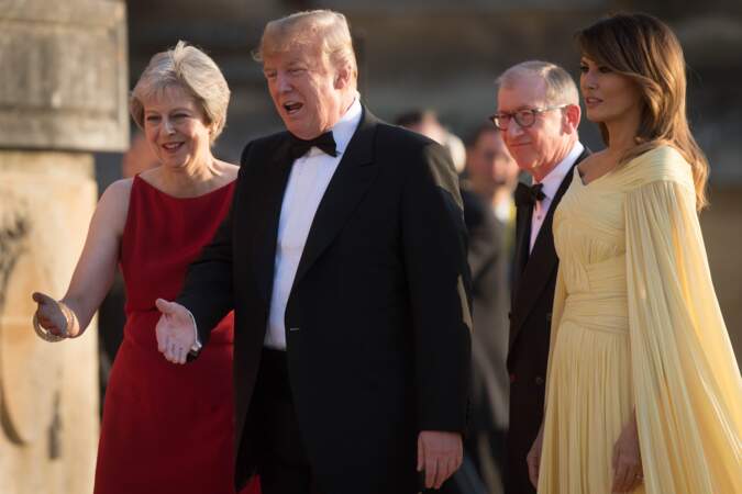 La première ministre britannique a accueilli le couple américain.