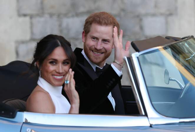 Meghan Markle et le prince Harry pour leur soirée de mariage à "Frogmore House" à Windsor, le 19 mai 2018.