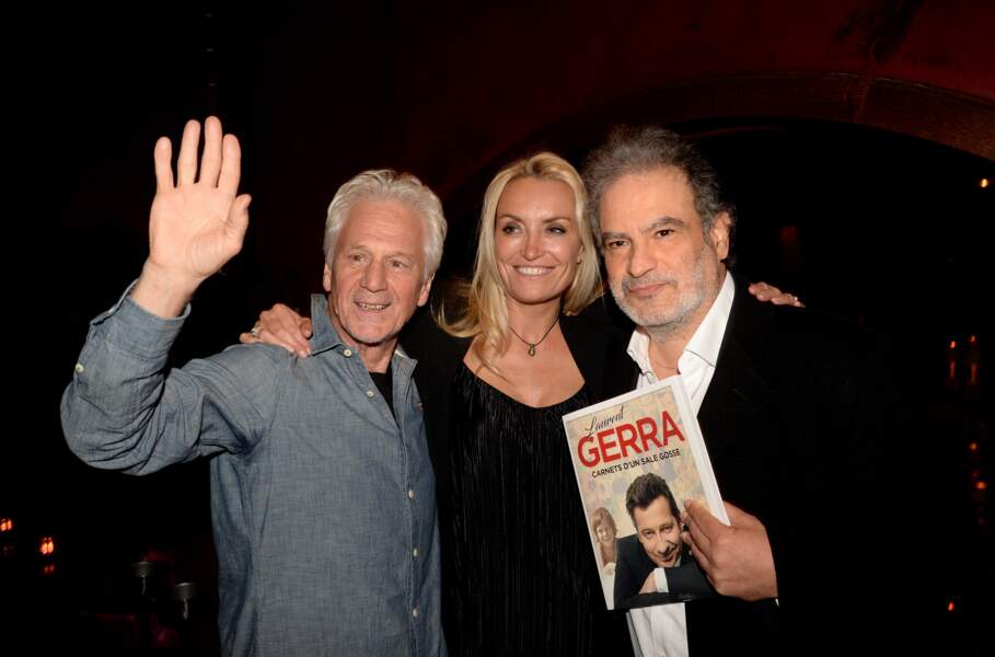 Gérard Lenorman, Christelle Bardet et Raphaël Mezrahi pour la soirée de lancement du livre de Laurent Gerra