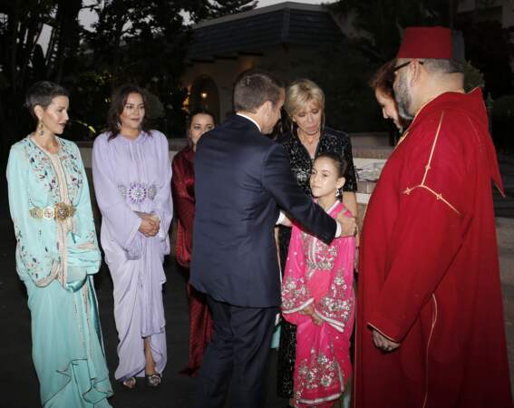 La princesse Llala Khadija (fille de Mohamed VI), lors d'une visite d'Emmanuel et Brigitte Macron à Rabat en 2017
