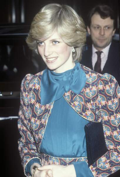Lady Diana lors de sa visite du Royal Marsden Cancer Hospital, à Sutton, dans le Surrey, le 8 décembre 1982.