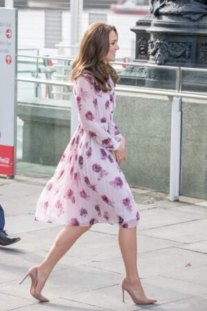 Kate Middleton arrive au London Eye à l'occasion de la journée mondiale de la santé mentale, le 10 octobre 2016