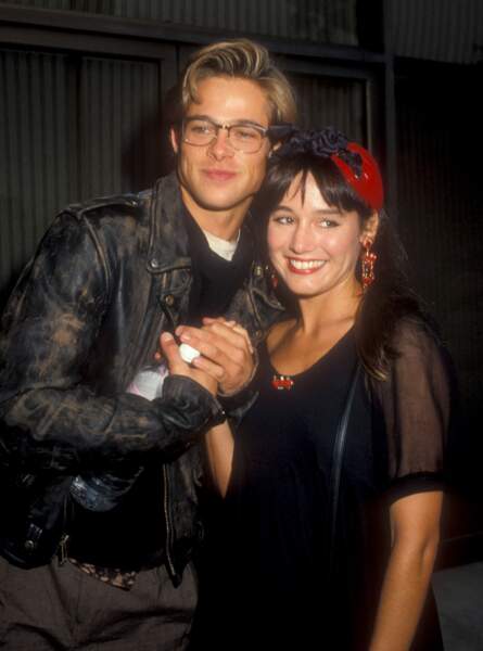 Brad Pitt et Jill Schoelen à la première du film "Red Heat" à Los Angeles en 1988