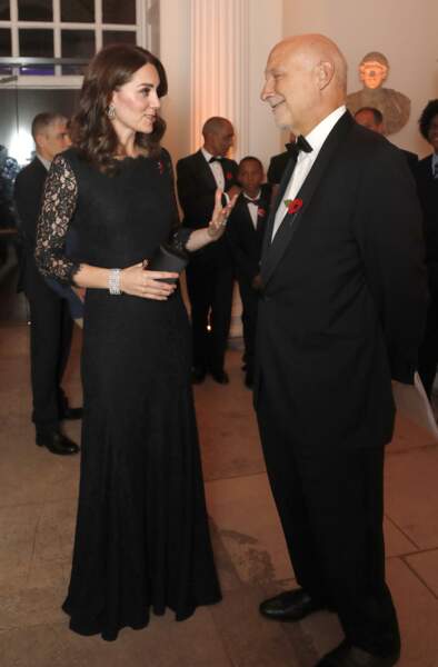 Kate Middleton, enceinte et Peter Fonagy au dîner de gala de l'association AFNCCF au palais de Kensington à Londres