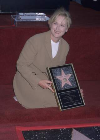 Meryl Streep, dont l'étoile brille sur Hollywood Boulevard,  est l'actrice américaine la plus titrée
