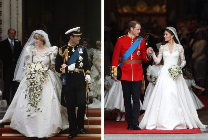 D'un côté Charles et Diana et de l'autre William et Kate 