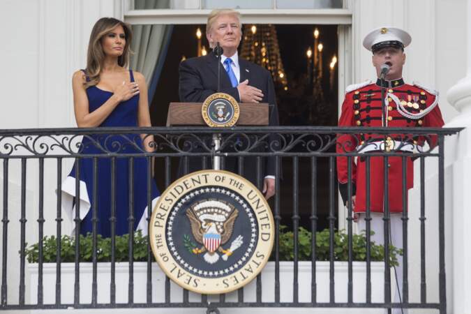 Pour l'occasion, Donald Trump a donné un discours sur le balcon de la Maison Blanche
