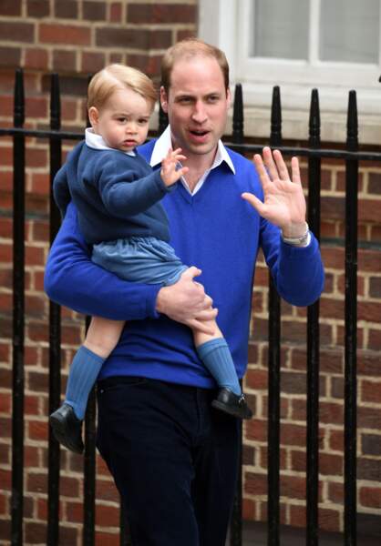 William et George se rendent à l'hôpital St-Mary à Londres pour la naissance de Charlotte, le 2 mai 2015