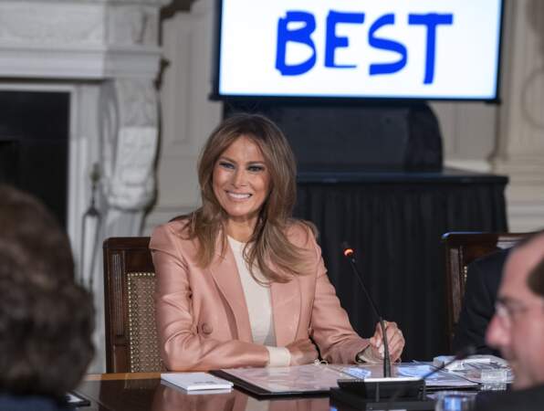 Melania Trump a présidé une réunion à la Maison Blanche à Washington ce lundi 18 mars