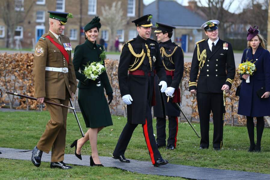Kate Middleton et le prince William assistent à la parade des Irish Guards lors de la St Patrick, le 17 mars 2019.