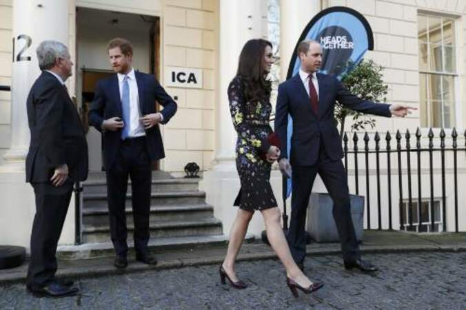Kate Middleton, Les Princes Harry et William arrivent au Musée des Arts Contemporains, à Londres. ROYALFOTO