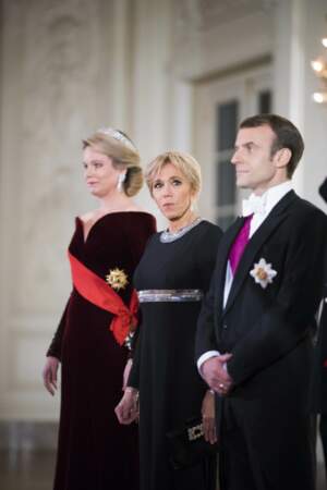 Brigitte et Emmanuel Macron, invitée par la famille royale de Belgique