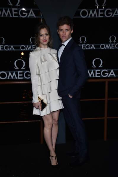 Eddie Redmayne et sa femme Hannah Bagshawe au photocall de la soirée Omega à Venise, le 28 octobre 2017.