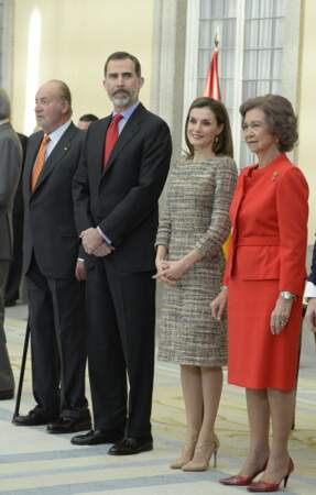Le roi Juan Carlos, la reine Sofia d'Espagne, le roi Felipe VI et la reine Letizia d'Espagne remettent des trophées