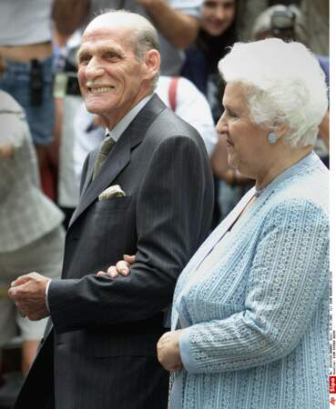 Adhémar et Thérèse Dion au baptême de René-Charles, le 25 juin 2001 à Montréal