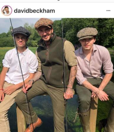 David Beckham et ses fils Romeo et Brooklyn