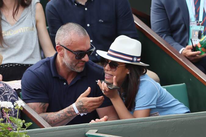 Amel Bent et son mari Patrick Antonelli à Roland-Garros