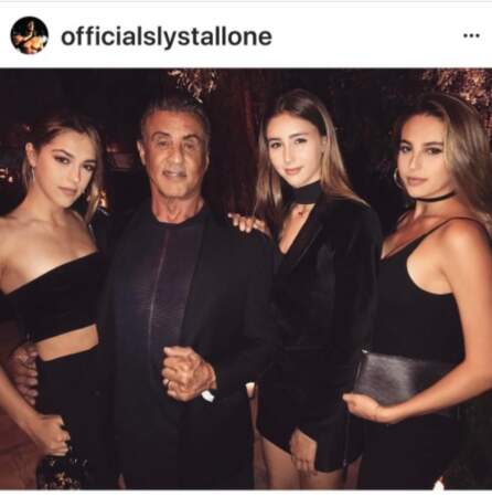 Sylvester Stallone et ses filles, Sisitne, Scarlet et Sophia