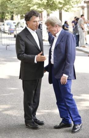 Jack Lang et Bernard Kouchner à l'enterrement du réalisateur Claude Lanzmann le 12 juillet