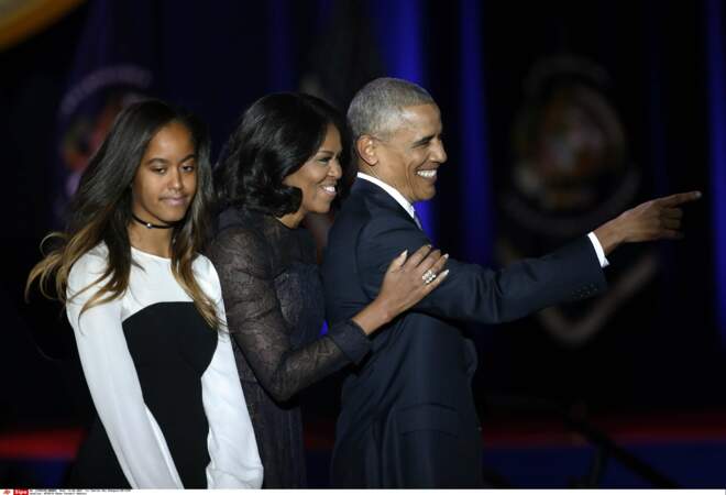 Malia , Michelle, Barack