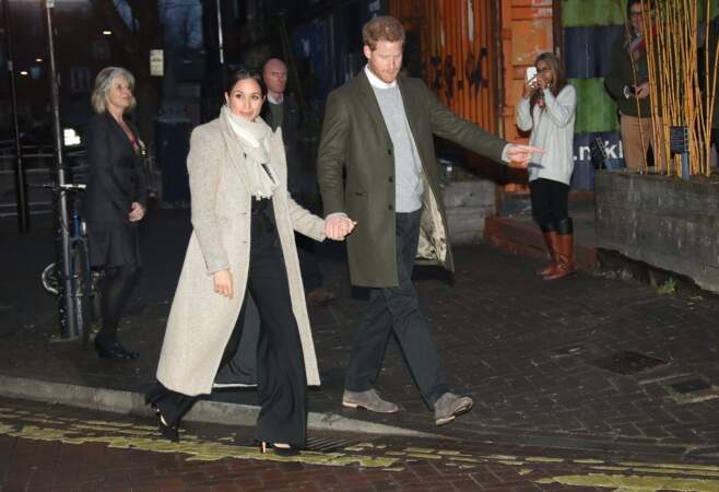 Le prince Harry et Meghan Markle visitent la station de radio "Reprezent" à Londres le 9 janvier 2018