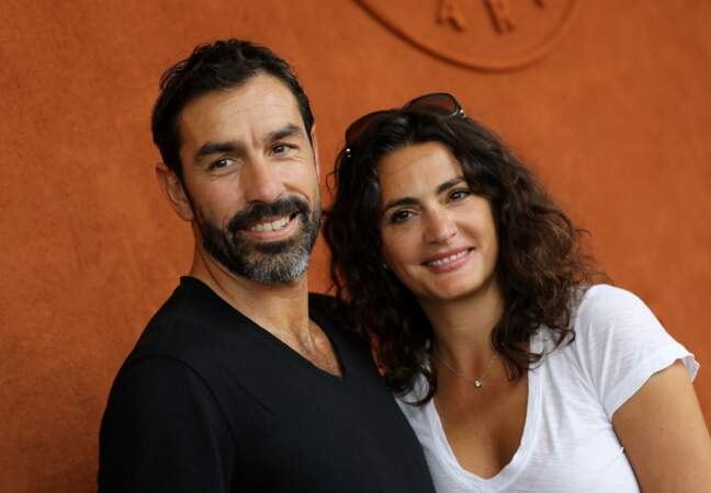Robert Pires et sa femme Jessica au village de Roland Garros le 31 mai 2018