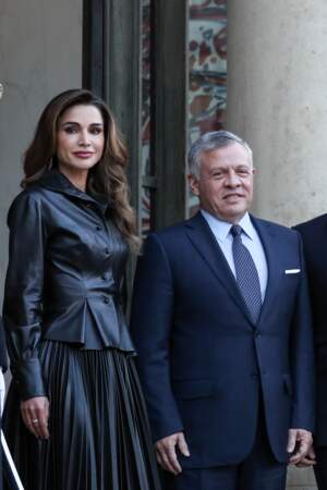 Le roi Abdallah II de Jordanie, la reine Rania à l'Elysée le 29 mars