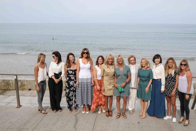 Melania Trump en compagnie des autres conjointes de chefs d'Etat en marge du G7 ce lundi 26 août à Biarritz.