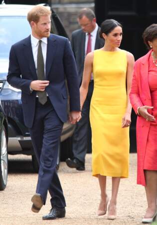 Le prince Harry et Meghan Markle assitent à une réception au Marlborough House à Londres, le 5 juillet 2018.