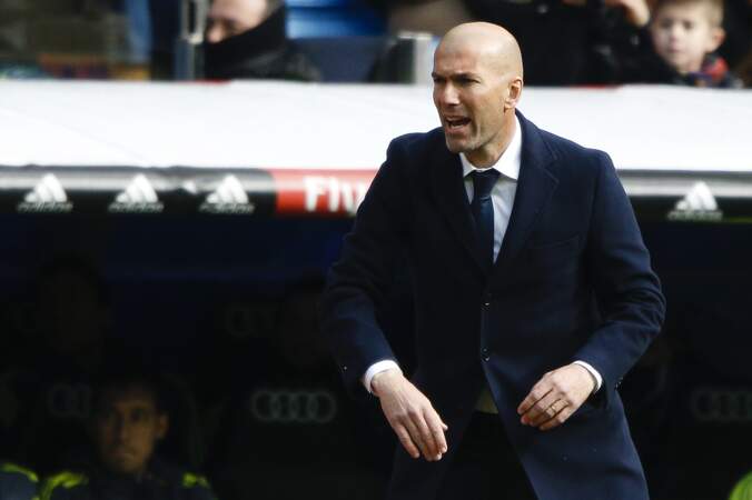 Zinédine Zidane lors du match entre le Real de Madrid et le Celta de Vigo à Madrid le 5 mars 2016