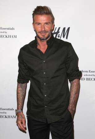 David Beckham lors du lancement de la collection H&M à Los Angeles, le 26 septembre 2016