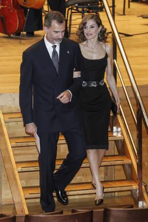 Le Roi Felipe VI et la Reine Letizia d'Espagne, au concert du prix des Asturies, le 20 Octobre 2016