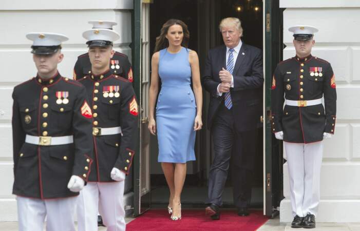 Le président des Etats-Unis Donald Trump et sa femme Melania