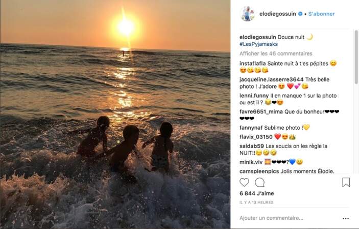 Elodie Gossuin profite de ses vacances à la mer avec ses quatre enfants