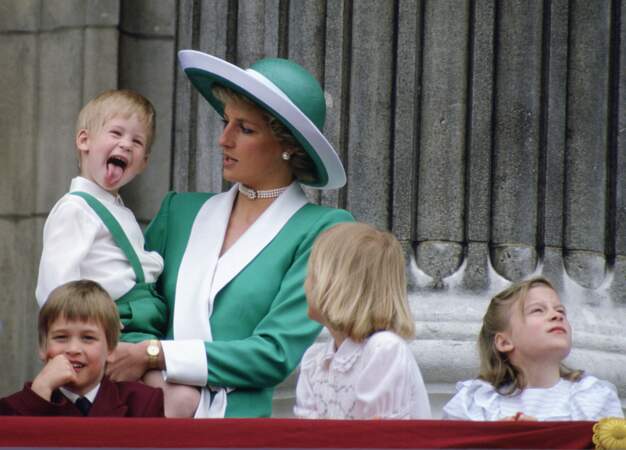 Diana et Harry à la cérémonie Trooping The Colour, en 1988