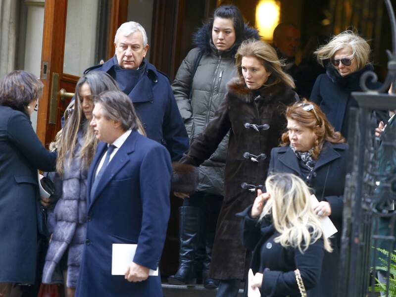 Cécilia et Richard Attias aux obsèques de la sœur de Jackie Kennedy, à New York, le 25 février 2019.