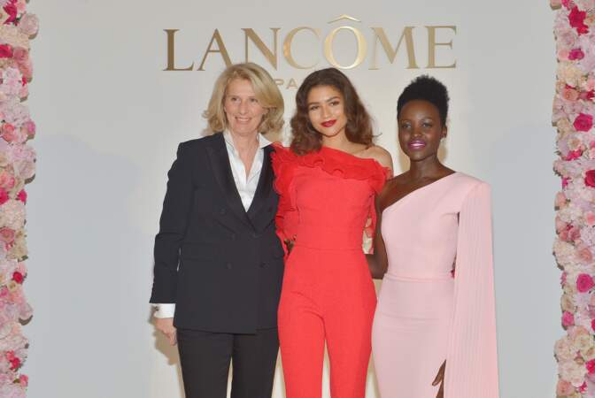  Zendaya avec Lupita Nyong'o et Françoise Lehman (directrice général de Lancôme International