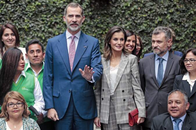 Le roi Felipe VI d'Espagne et la reine Letizia à la présentetion de l'événement Fundades à Lima, Pérou le 13 novemb