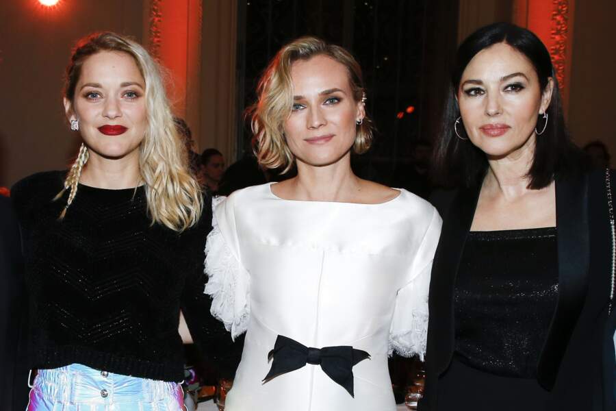 Marion Cotillard, Diane Kruger et Monica Bellucci au dîner des révélations des César le 15 janvier 2018