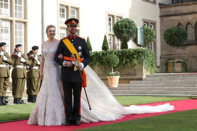 Le prince Guillaume de Luxembourg et la comtesse Stephanie de Lannoy lors de leur mariage le 20 octobre 2012