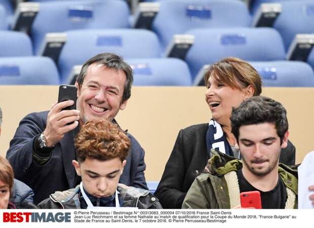 Les célébrités au match de foot "France-Bulgarie" au Stade de France