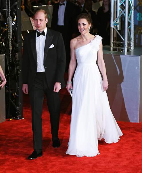 Le prince William et Kate Middleton arrivent à la 72ème cérémonie des BAFTA à Londres, le 10 février 2019.