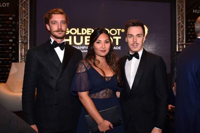 Pierre Casiraghi, Louis Ducruet et sa fiancée Marie Chevallier – 15ème édition des Golden Foot Hublot Award 2017